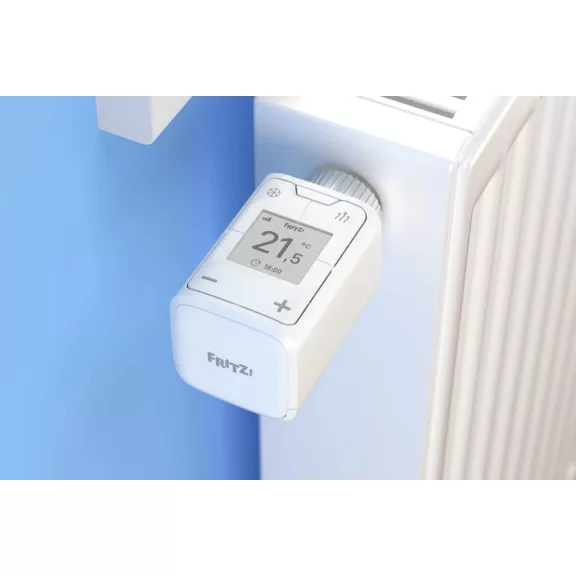 AVM FRITZ! DECT 302 Intelligens Termosztát, Programozható, Okos Otthon Fűtés, DECT ULE, App Vezérlés, Grafikus Kijelző, Fehér