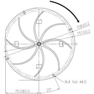   Fandis VFC2C23 Füstelszívó Ventilátor ECOFIT 2RECA3 Motorral, Pelletkályha, 140/170 m³/h, 2700/3015 1/min, 23/27 W, Hall Szenzor, 150 mm Lapát, 31 mm Magasság
