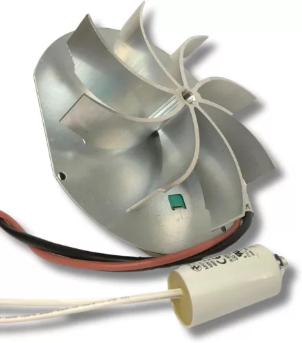Fandis VFC2C23 Füstelszívó Ventilátor ECOFIT 2RECA3 Motorral, Pelletkályha, 140/170 m³/h, 2700/3015 1/min, 23/27 W, Hall Szenzor, 150 mm Lapát, 31 mm Magasság
