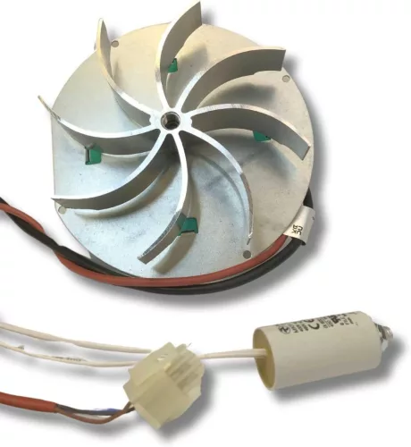 Fandis VFC2C23 Füstelszívó Ventilátor ECOFIT 2RECA3 Motorral, Pelletkályha, 140/170 m³/h, 2700/3015 1/min, 23/27 W, Hall Szenzor, 150 mm Lapát, 31 mm Magasság
