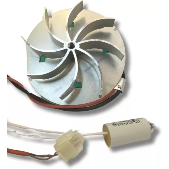Fandis VFC2C23 Füstelszívó Ventilátor ECOFIT 2RECA3 Motorral, Pelletkályha, 140/170 m³/h, 2700/3015 1/min, 23/27 W, Hall Szenzor, 150 mm Lapát, 31 mm Magasság