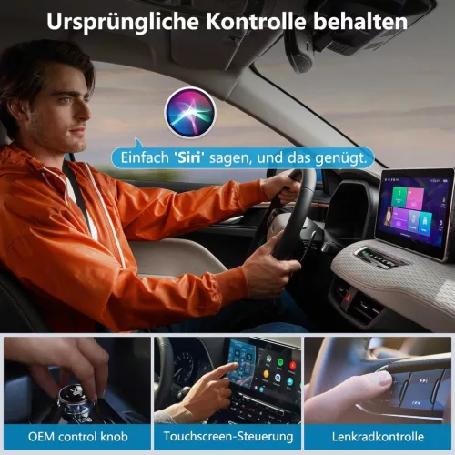 TERUNSOUl BY969N Carplay Wireless Adapter, Vezetékes CarPlay Átalakítás Vezeték Nélküli CarPlay, iPhone iOS 10+, USB Type A, USB Type C, Fekete