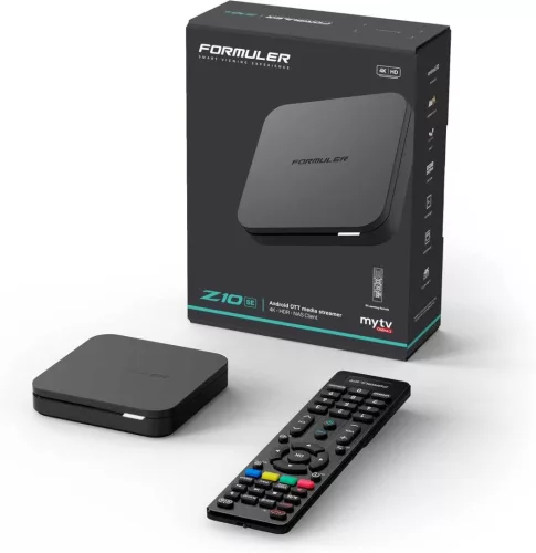 Formuler Z10 SE Android 10 TV Box, 2 GB RAM, 4 GB eMMC, 4K 60fps, HDR10, Ethernet 10/100, Single-Band 2,4 GHz Wireless, Netflix, Fekete