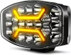 CO LIGHT 958V-WY-SL LED Munkalámpa, 75W, 15000 lm, 6500K, Amber DRL, Fehér Főfény, Kombinált Fény, IP68, 12V, 24V, Konzolos Rögzítés, Állítható Irány