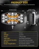 CO LIGHT 958V-WY-SL LED Munkalámpa, 75W, 15000 lm, 6500K, Amber DRL, Fehér Főfény, Kombinált Fény, IP68, 12V, 24V, Konzolos Rögzítés, Állítható Irány