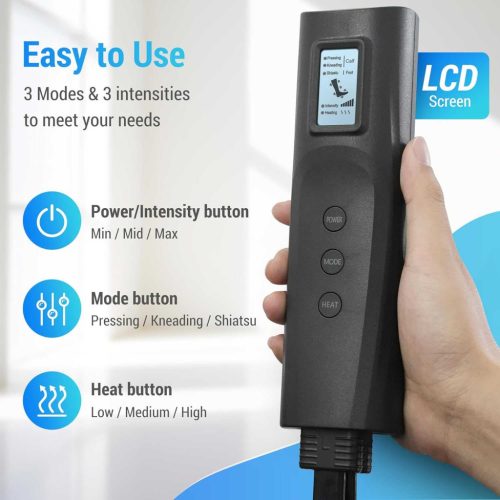 COMFIER FE-7204B Lábmasszírozó, Láb, Lábfej, Vádli, Comb, Térd, Légkompresszió, 3 Intenzitás, 3 Fokozatú Melegítés, Fájdalomcsillapítás, Vérkeringés Javítás, Fekete