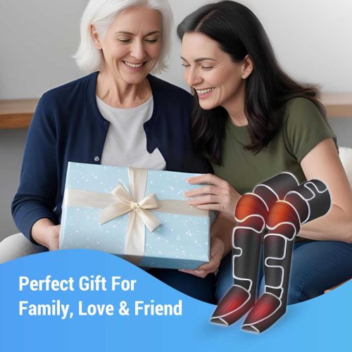 COMFIER FE-7204B Lábmasszírozó, Láb, Lábfej, Vádli, Comb, Térd, Légkompresszió, 3 Intenzitás, 3 Fokozatú Melegítés, Fájdalomcsillapítás, Vérkeringés Javítás, Fekete