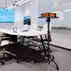 CAHAYA CY0332 Projektor Állvány, Állítható Magasság 74–165 cm, 10 kg Teherbírás, 180° Dönthető Panel, Görgős Talp, Acél, Fekete