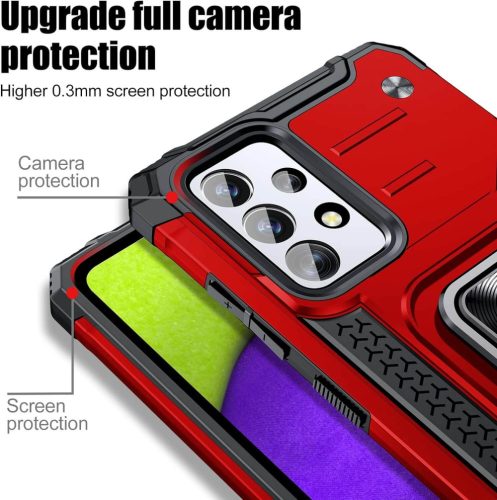 AOUIA Samsung Galaxy A52 4G/5G/A52S 5G Kickstand Telefontok 2 db edzett üvegfóliával