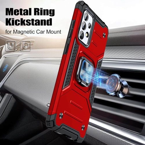 AOUIA Samsung Galaxy A52 4G/5G/A52S 5G Kickstand Telefontok 2 db edzett üvegfóliával