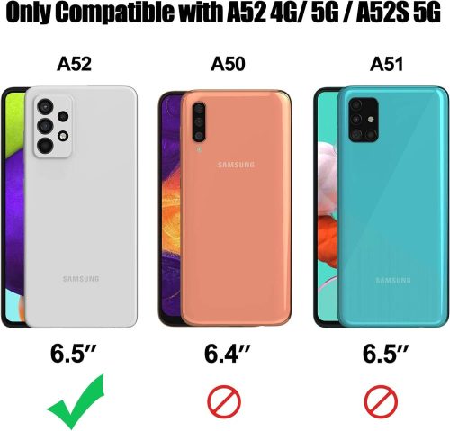AOUIA Samsung Galaxy A52 4G/5G/A52S 5G Kickstand Telefontok 2 db edzett üvegfóliával