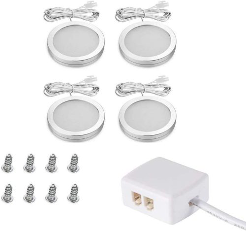 Sxstar 4 darabos LED szekrény alatti világító készlet, 12V belső LED tető spotlámpa