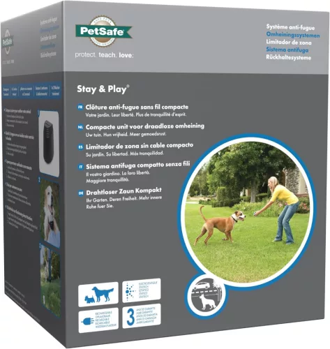 PetSafe Stay & Play Vezeték nélküli szökésbiztos kerítés újratölthető nyakörvvel 3000 m²