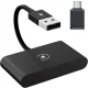Vinmooog Vezeték Nélküli CarPlay Adapter, iPhone, Vezetékes CarPlay Átalakítás Vezeték Nélkülire, Bluetooth, 5 GHz WiFi, USB, USB–USB-C Adapter, Fekete