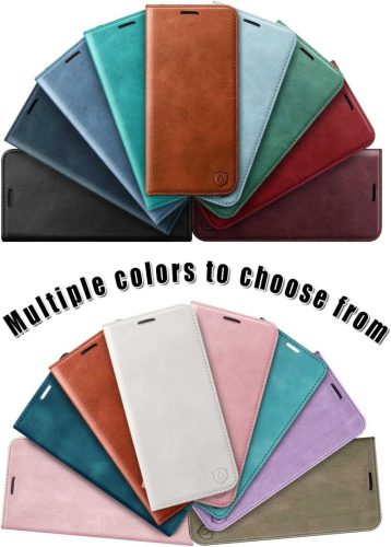 HUOUH Samsung Galaxy S10 Műbőr Tok, Tárcafunkció, Több Kártyatartó, RFID Árnyékolás, 360 Fokos Védelem, Ütéscsillapító, Lehajtható Előlap, Narancs