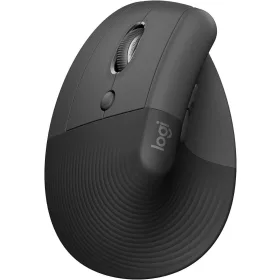   Logitech Lift Ergonomic Vertical Mouse Left Handed, Vezeték Nélküli, Bluetooth, Logi Bolt, USB, Laser, 4 Programozható Gomb, Szürke
