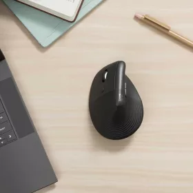   Logitech Lift Ergonomic Vertical Mouse Left Handed, Vezeték Nélküli, Bluetooth, Logi Bolt, USB, Laser, 4 Programozható Gomb, Szürke