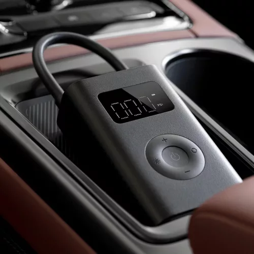 Xiaomi Portable Electric Air Compressor 2 Hordozható Kompresszor, Akkus, 18 L/perc Légszállítás, 10 bar Nyomás, 2000 mAh Akku, LED Fény, Fekete