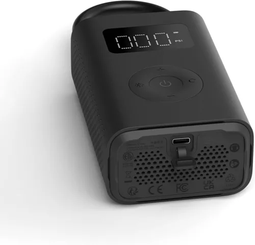 Xiaomi Portable Electric Air Compressor 2 Hordozható Kompresszor, Akkus, 18 L/perc Légszállítás, 10 bar Nyomás, 2000 mAh Akku, LED Fény, Fekete