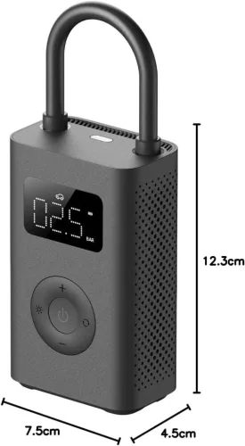 Xiaomi Portable Electric Air Compressor 2 Hordozható Kompresszor, Akkus, 18 L/perc Légszállítás, 10 bar Nyomás, 2000 mAh Akku, LED Fény, Fekete