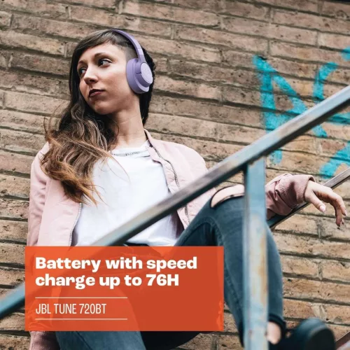 JBL Tune 720BT Vezeték Nélküli Fejhallgató, Over Ear, JBL Pure Bass Sound, Bluetooth 5.3, 32 Ω, 103 dB, 3,5 mm Jack, USB-C, Fekete