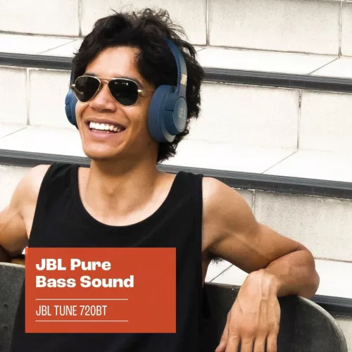 JBL Tune 720BT Vezeték Nélküli Fejhallgató, Over Ear, JBL Pure Bass Sound, Bluetooth 5.3, 32 Ω, 103 dB, 3,5 mm Jack, USB-C, Fekete