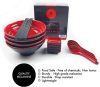 Goliber Japán Ramen Készlet 16 darabos - 950 ml piros kerámia tálak pálcikával és kanállal