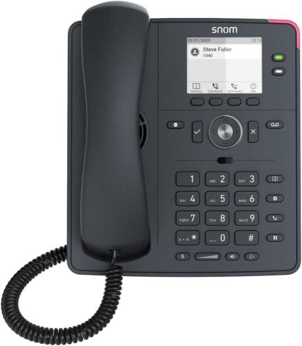 Snom D140 Asztali VoIP Telefon, Vezetékes, PoE, Alacsony Fogyasztás, 2 SIP Fiók, 2,8 TFT LCD Kijelző, Digitális Üzenetrögzítő, Fekete