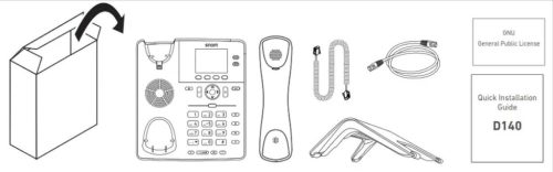 Snom D140 Asztali VoIP Telefon, Vezetékes, PoE, Alacsony Fogyasztás, 2 SIP Fiók, 2,8 TFT LCD Kijelző, Digitális Üzenetrögzítő, Fekete