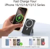 YUJE B20 Magnetic Power Bank, 10000mAh, 15W Vezeték Nélküli Töltés, PD 20W Gyors Töltés, USB Type C, USB-A, Könnyű, Zsebméret, Digitális Kijelző, Fekete