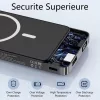 YUJE B20 Magnetic Power Bank, 10000mAh, 15W Vezeték Nélküli Töltés, PD 20W Gyors Töltés, USB Type C, USB-A, Könnyű, Zsebméret, Digitális Kijelző, Fekete