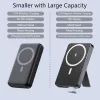 YUJE B20 Magnetic Power Bank, 10000mAh, 15W Vezeték Nélküli Töltés, PD 20W Gyors Töltés, USB Type C, USB-A, Könnyű, Zsebméret, Digitális Kijelző, Fekete