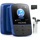 WOLFANG WMP01 MP3 Lejátszó, 64 GB, Bluetooth 5.2, Sportcsipesz, HiFi Veszteségmentes Hang, FM Rádió, Hangrögzítő, Mikro SD, Fejhallgató, Kék