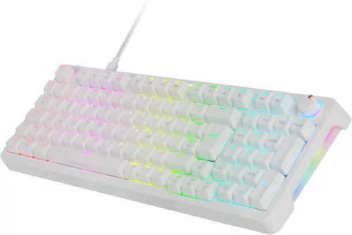 Mars Gaming MKPROWYES Mechanikus Gaming Billentyűzet, Teljes Méret, RGB Chroma Háttérvilágítás, Hot-Swap Kapcsolók, Spanyol Kiosztás, USB-C, Fehér