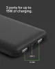Belkin BoostCharge BPB011 Power Bank, 10000 mAh, 5 V, 3 A, 15 W Összteljesítmény, 3 Port, USB-C, 2x USB-A, Okostelefon Tablet Kompatibilis, Fekete