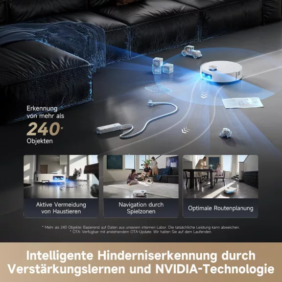 Dreame Aqua10 Ultra Roller Complete Robotporszívó és Felmosó, AquaRoll Felmosó, 8 cm Akadályleküzdés, 30 000 Pa, 100 °C-os Hengeröblítés, Automatikus Töltőállomás, Fehér