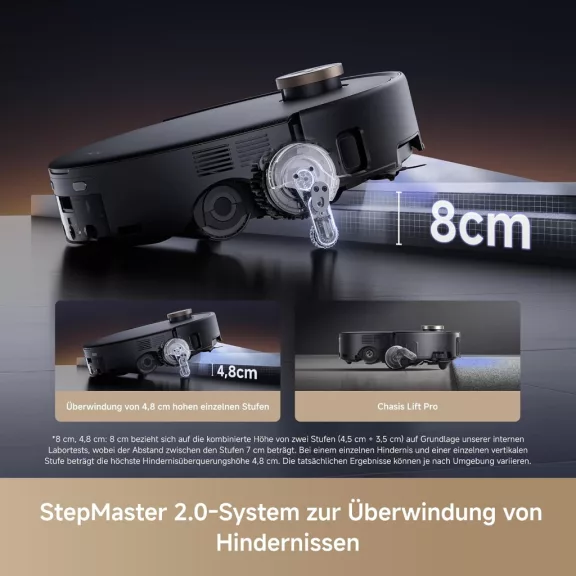 MOVA Z60 Ultra Roller Complete RLZ83CE Robotporszívó és Felmosó, 28 000 Pa, HydroForce, AutoShield, DuoSolution, HEPA, Fekete