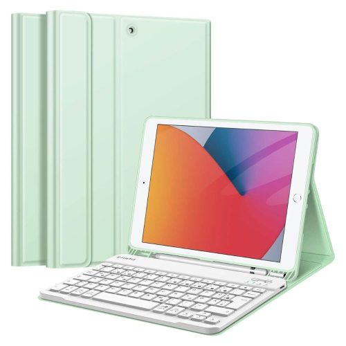 Fintie Billentyűzetes Védőtok, iPad 10.2 Inch (9./8./7. Generáció) Számára (Zöld)
