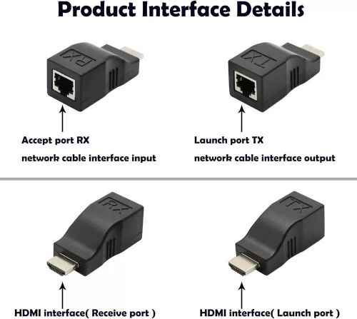 GINTOOYUN HDMI-RJ45 Hálózati Kábel Átalakító és Ismétlő, 30 méterig