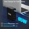 ssouwao 120W-os USB C töltőállomás: Többportos gyors töltés minden eszközhöz (Fekete)