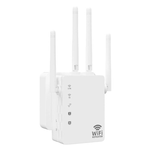 GUNCENG 2023 WiFi Extender - Dual Band 5G, 1200 Mbps, Nagy Hatótávolságú WiFi Jelerősítő (Fehér)