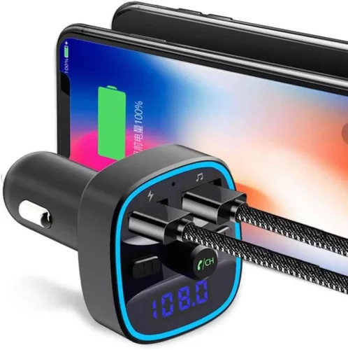  Cdrox T25 Autós FM Transzmitter Autós Töltő Bluetooth MP3 Lejátszó Intelligens Hangvezérlés 12-24 V