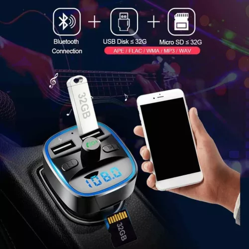  Cdrox T25 Autós FM Transzmitter Autós Töltő Bluetooth MP3 Lejátszó Intelligens Hangvezérlés 12-24 V