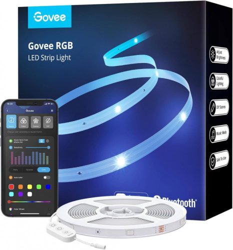 Govee RGB LED Szalag (10m) - Bluetooth Vezérlésű, App Kontrollálású, Zene Szinkronizálású, Változó Színű Dekorációs Világítás