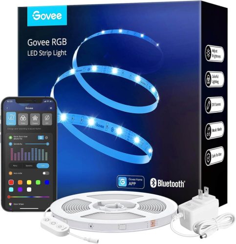 Govee RGB LED Szalag, 5 méter hosszú Bluetooth LED Világítás