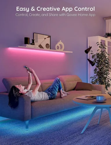 Govee RGB LED Szalag, 5 méter hosszú Bluetooth LED Világítás
