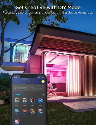 Govee RGB LED Szalag, 5 méter hosszú Bluetooth LED Világítás