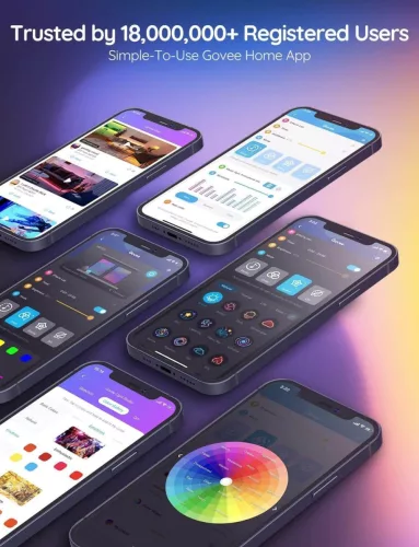 Govee RGB LED Szalag, 5 méter hosszú Bluetooth LED Világítás