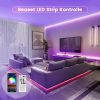 Beaeet 5 Méteres Öntapadós RGB Színes LED Szalag - Távirányítóval és App Vezérléssel