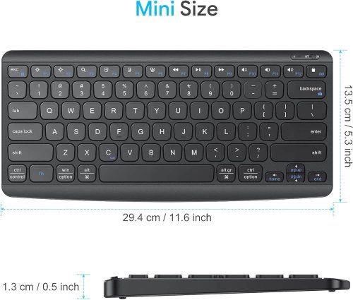 Omoton KB186 Újratölthető Vezeték Nélküli Billentyűzet (Fekete)